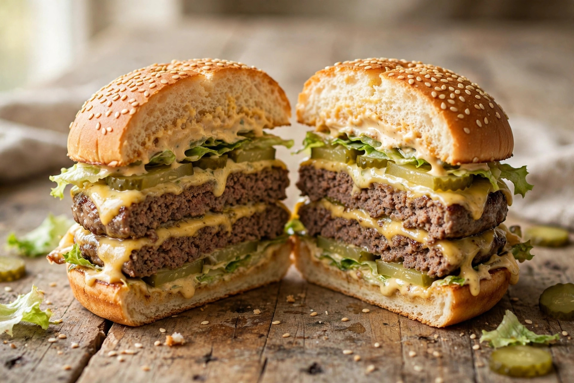 Big Mac cross-section showing layers