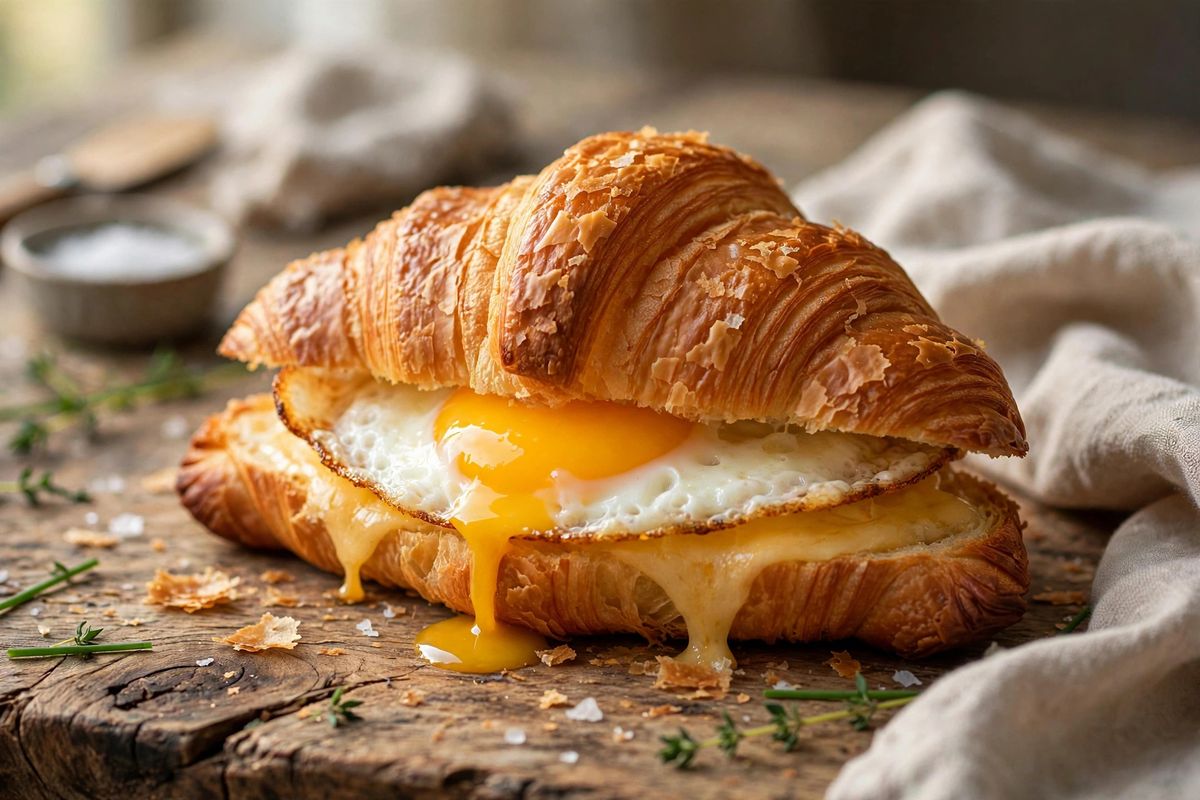 Sonic croissant breakfast sandwich with egg and cheese