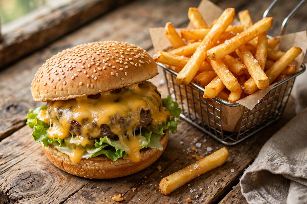 Cheeseburger with fries — earn Sonic Rewards points on every app order